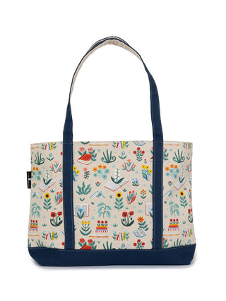 Books & Blooms zippered boat tote