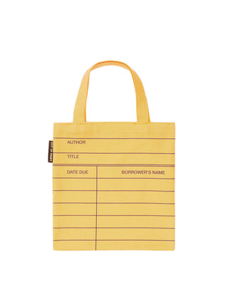 Library card mini tote bag - front