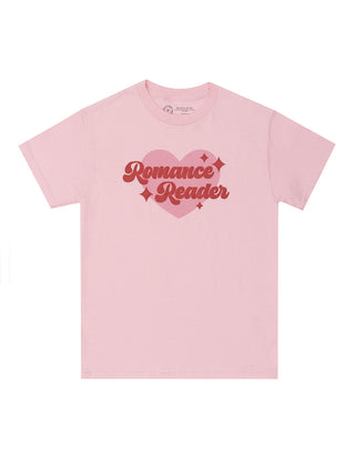 Romance Reader pink t-shirt - front