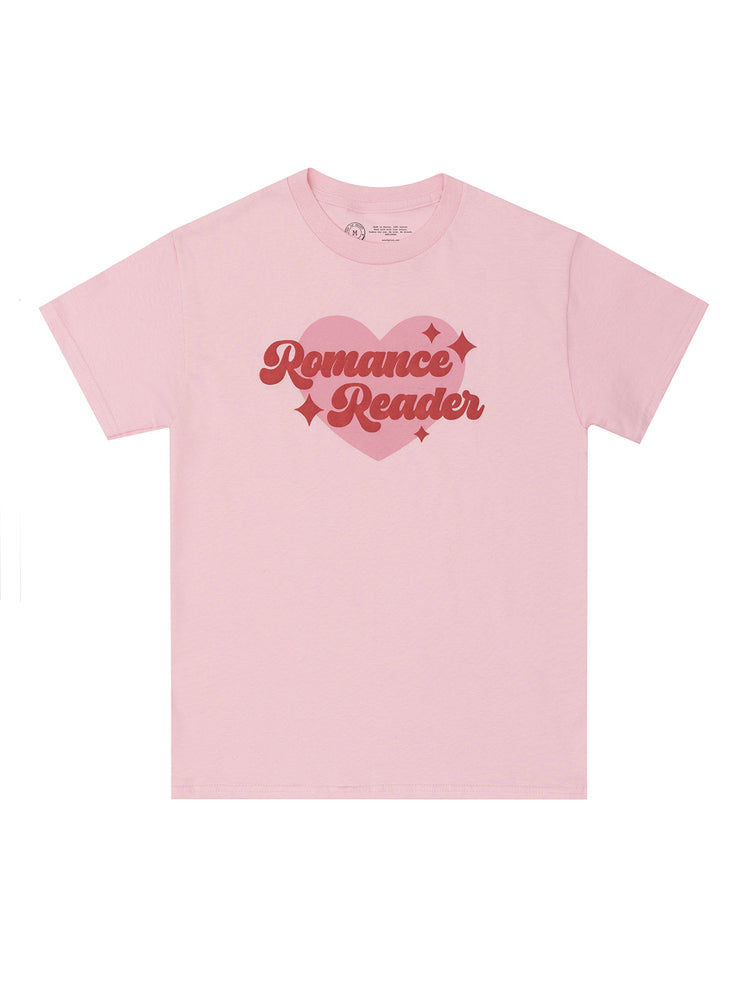 Romance Reader pink t-shirt - front