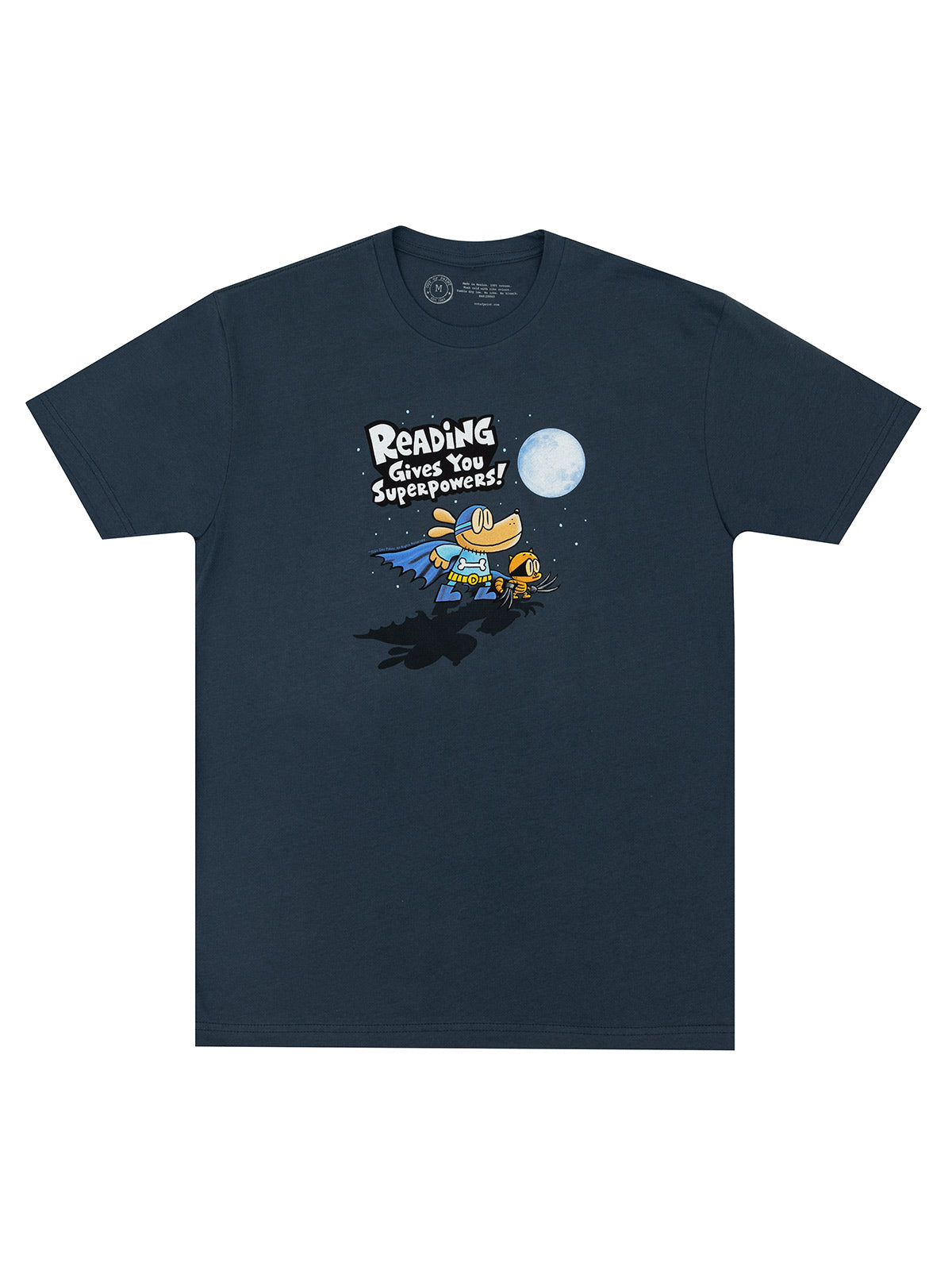Dog Man: Reading Gives You Superpowers unisex book t-shirt — Out of Print