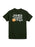 Green t-shirt with 'James and the Giant Peach' text and peach graphic on a white background