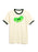 An off-white ringer t-shirt with forest green trim on the collar and sleeve cuffs, featuring a green pickle graphic on the chest with the text 'I <3 PICKLES'.