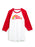 Red and white baseball shirt with 'Reading Rainbow' logo on a white background