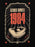 A graphic print featuring the text 'GEORGE ORWELL 1984' above a stylized illustrated eye, on a black background with red stars and decorative border elements.