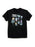 A black short-sleeve crewneck t-shirt featuring a graphic print of various illustrated plants and the text 'Plants of Panem' on the front, displayed against a plain white background.