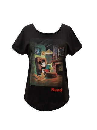 Disney: Mickey Mouse and Pluto READ Women's Relaxed Fit T-Shirt