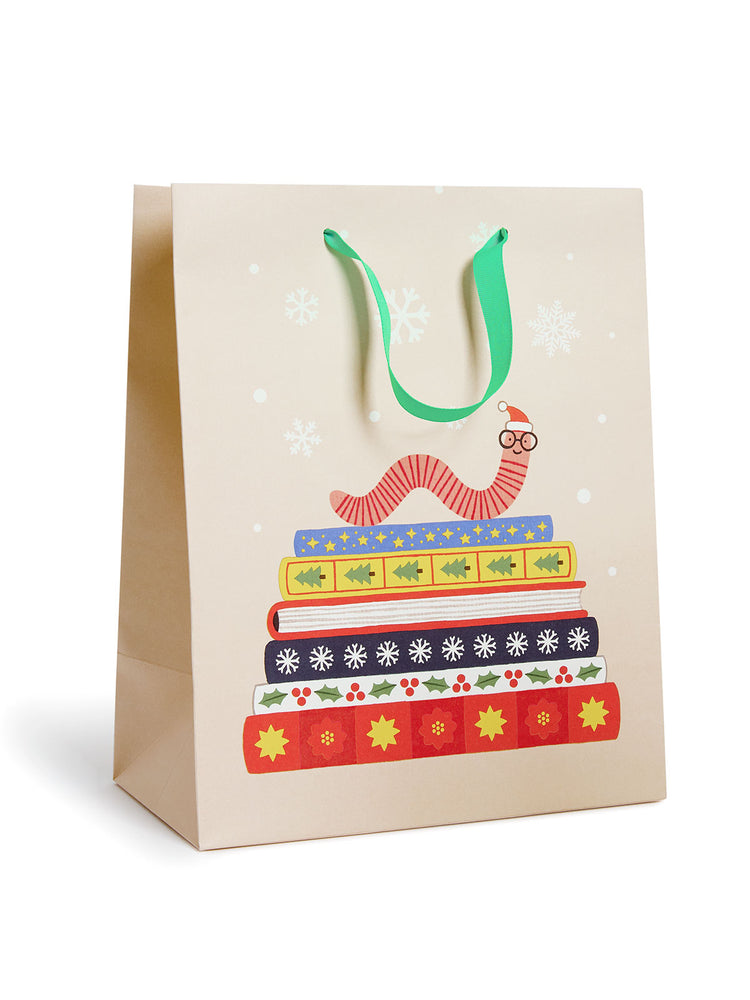 Holiday Bookworm large gift bag