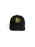 A black baseball cap featuring an embroidered gold Mockingjay logo on the front, set against a plain white background.