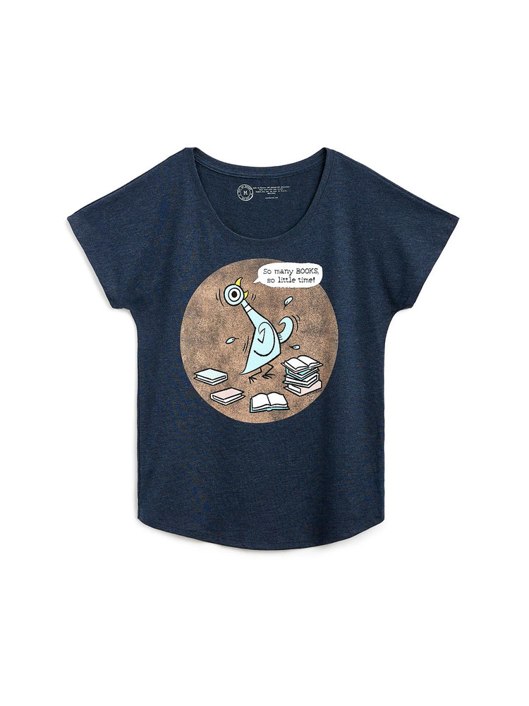 The Pigeon: So Many Books Women’s Relaxed Fit T-Shirt