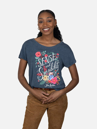 Sense and Sensibility (Puffin in Bloom) Women’s Relaxed Fit T-Shirt