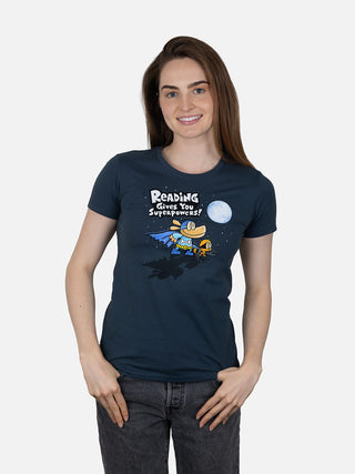 Dog Man: Reading Gives You Superpowers Women’s Crew T-Shirt