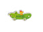 A bookmark shaped like a green pickle, featuring a pig peeking out from the side and the word 'PICKLES' printed vertically. The bookmark has a white border and is shown on a plain white background.