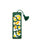 A dark green rectangular bookmark with a tassel, decorated with a minimalist abstract pattern of fried eggs in yellow, orange, and white, on a solid white background.