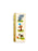 A vertical rectangular notebook or journal with a cream-colored cover, featuring three animal illustrations (an elephant, a bunny, and a cat) on the front, and a gold patterned spine band.