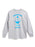 A light gray long-sleeve t-shirt with a blue graphic of a dreidel character and the text 'HANUKKAN MENSCH' printed on the front, displayed against a plain white background.
