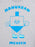 A close-up of a light heather gray t-shirt featuring a blue graphic of a dreidel character with the text 'HANUKKAH' above and 'MENSCH' below in blue.
