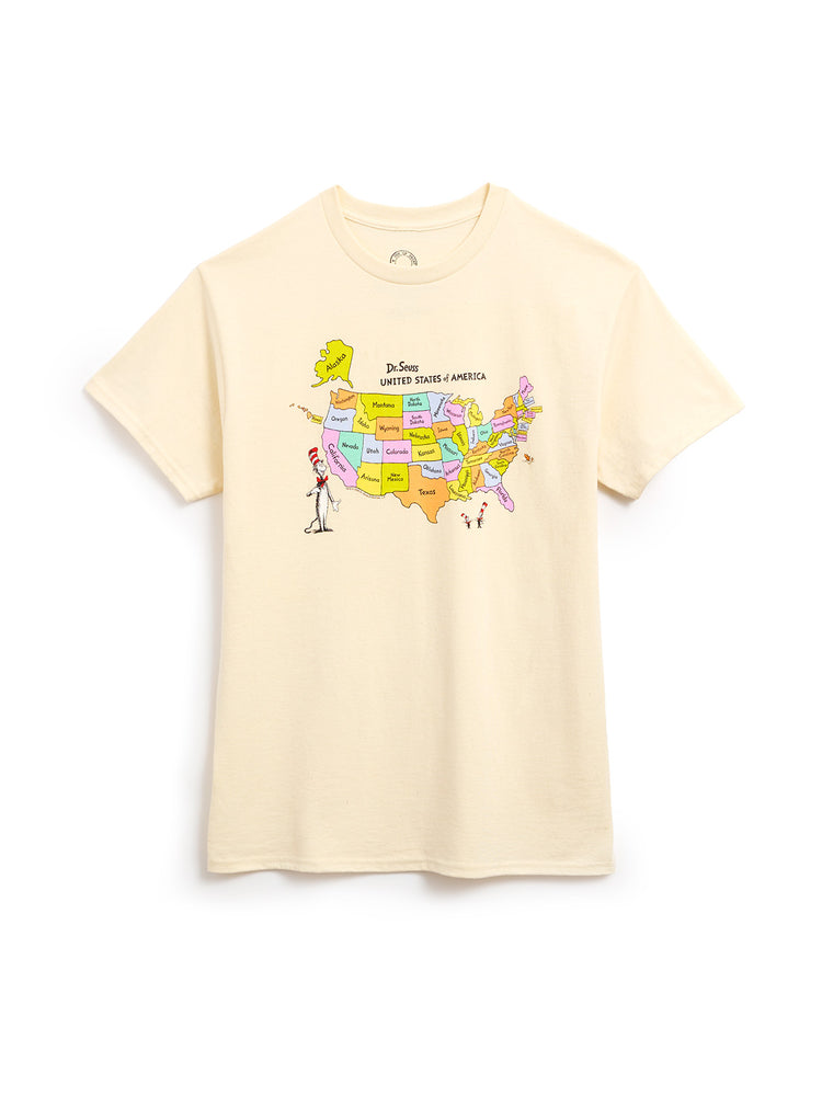 Dr. Seuss: United States of America Map Unisex T-Shirt (Print Shop)