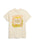 A cream-colored short-sleeve t-shirt featuring a colorful graphic print on the front with the text 'HUNGER GAMES' and stylized illustrations of a sun, butterfiles, and flowers.
