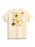 A cream-colored short-sleeve t-shirt shown from the back, featuring a colorful graphic print with the text 'GOODNIGHT MOON' and various whimsical illustrations.