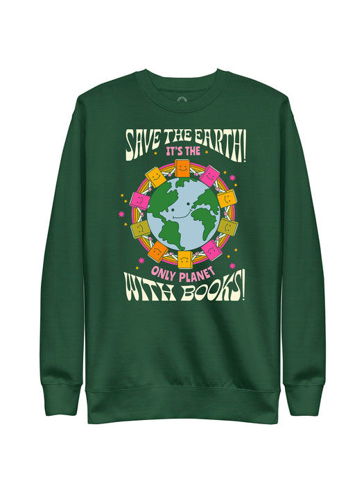 Only Planet with Books Unisex Sweatshirt (Print Shop)