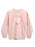 A light pink crewneck sweatshirt featuring a large heart-shaped graphic on the chest with the text 'crying over a fictional COWBOY' and western-themed illustrations.