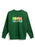 A dark green crewneck sweatshirt featuring the text 'BOOK SCHLEPPER' printed across the chest in a colorful, playful font with letters in green, yellow, orange, and blue.