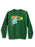 A green crewneck sweatshirt featuring a colorful graphic print on the front with the text 'GOOD NIGHT MOON' and a stylized moon illustration, displayed against a plain white background.