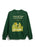 A dark green crewneck sweatshirt featuring a graphic print of the 'Frog and Toad Are Friends' book cover by Arnold Lobel, displayed flat against a white background.