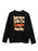 A black crewneck sweatshirt featuring a stylized graphic text print on the front that reads 'Interview With The Vampire' in a gothic font, with 'A Novel By Anne Rice' in orange-red lettering.