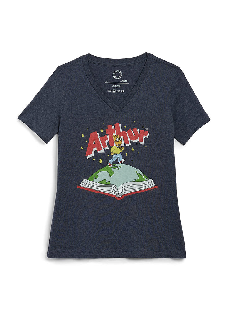 Arthur: Open Book Women’s V-Neck T-Shirt (Print Shop)