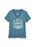 A heathered blue V-neck t-shirt featuring a white graphic print on the front that reads 'BASGIATH Book Club' with an illustration of a dragon and book.