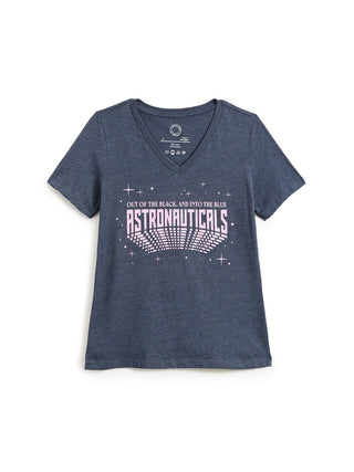 Into the Blue: Astronauticals women’s relaxed v-neck t-shirt (Print Shop)