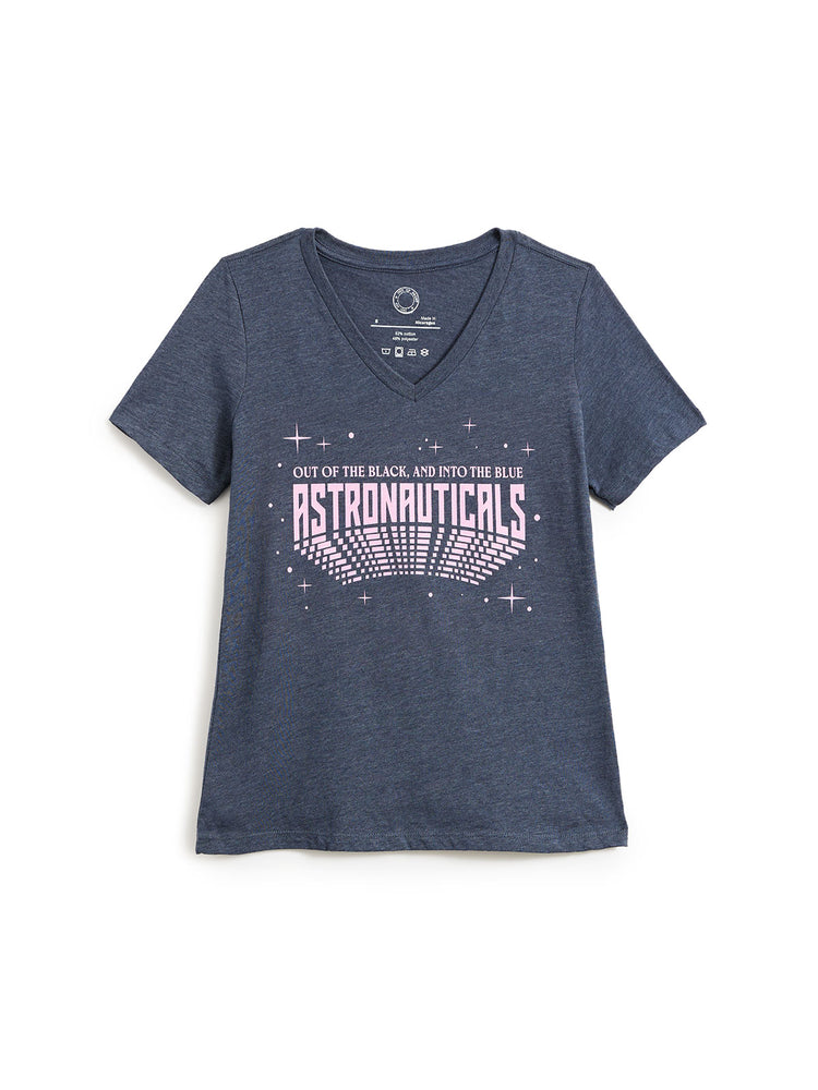 Into the Blue: Astronauticals women’s relaxed v-neck t-shirt (Print Shop)