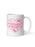 A white ceramic mug with a pink graphic on the front that reads 'Crying over a FICTIONAL COWBOY' inside a heart outline, with small cowboy boot, hat, and star details, shown on a white background.