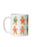 A white ceramic mug featuring a repeating pattern of gingerbread character illustrations reading books, shown against a plain white background.