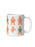 A white ceramic mug featuring a repeating pattern of gingerbread character illustrations reading books, shown against a plain white background.