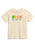 A light beige short-sleeve t-shirt with a colorful graphic on the chest that reads 'BOOK SCHLEPPER' in multicolored letters, displayed against a plain white background.