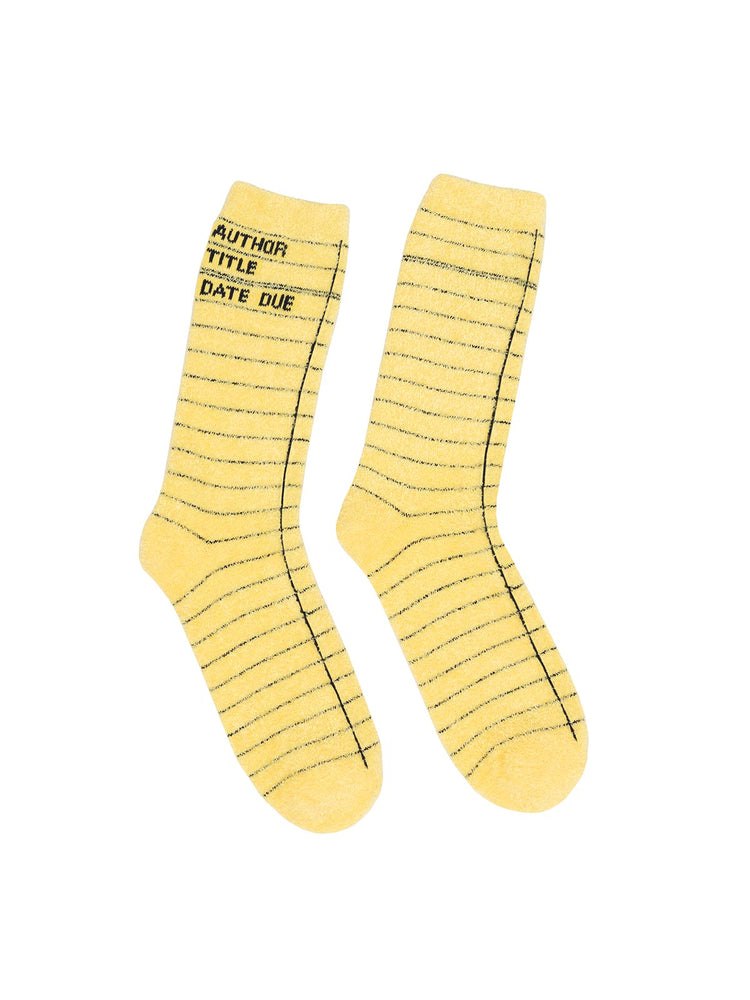 Library Card Yellow cozy socks