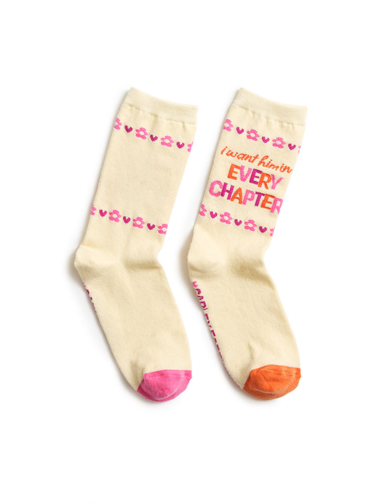 Chapter Socks Carley Fortune: I Want Him in Every Chapter socks — Out of Print
