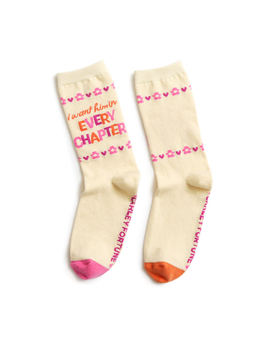 Chapter Socks Carley Fortune: I Want Him in Every Chapter socks — Out of Print