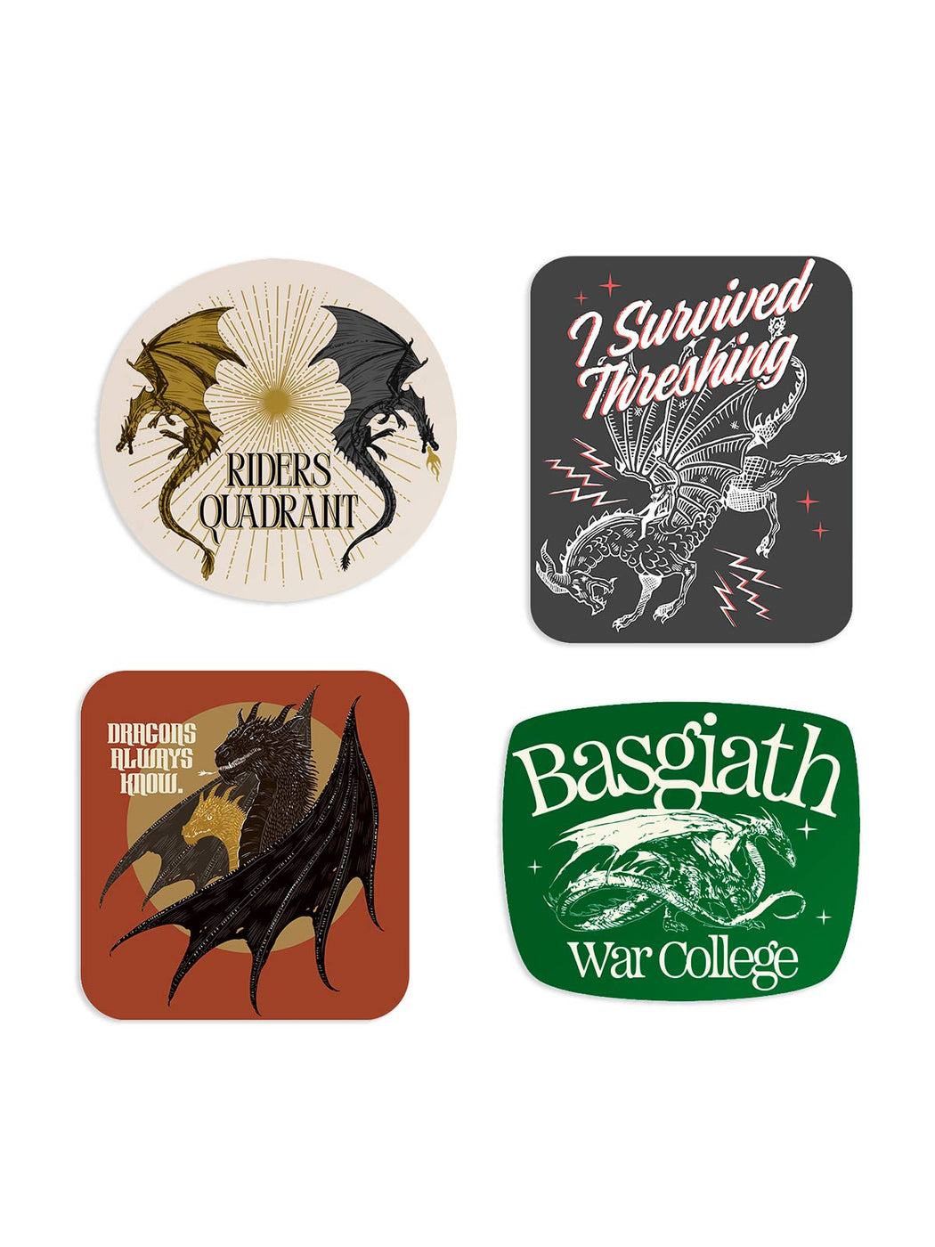 Fourth Wing: Dragon Rider Stickers - Set of 4 — Out of Print