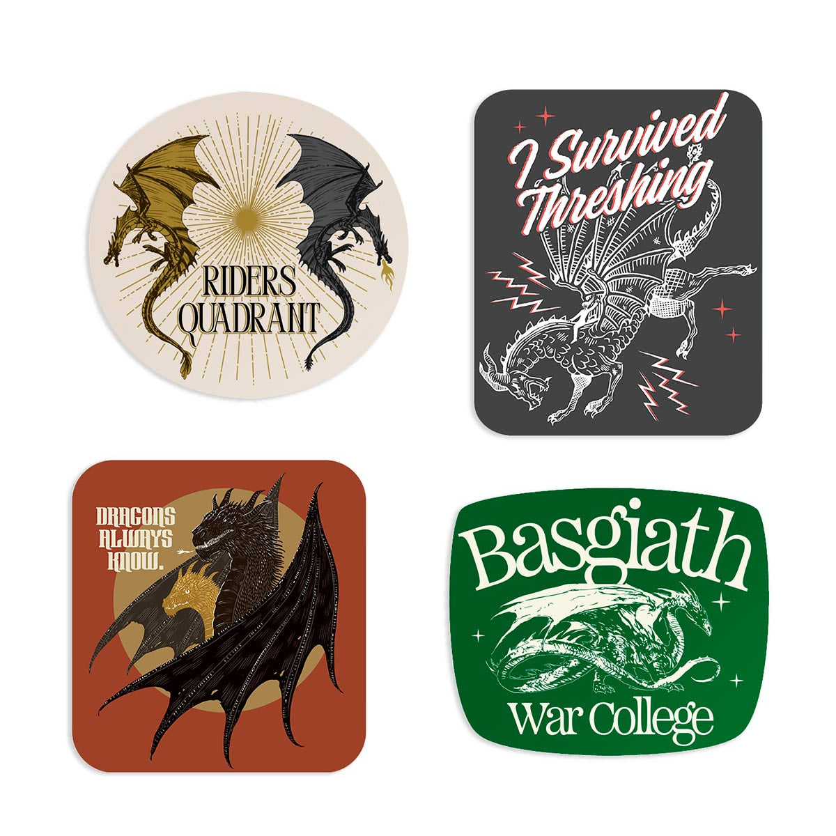 Fourth Wing: Dragon Rider Stickers - Set of 4 — Out of Print