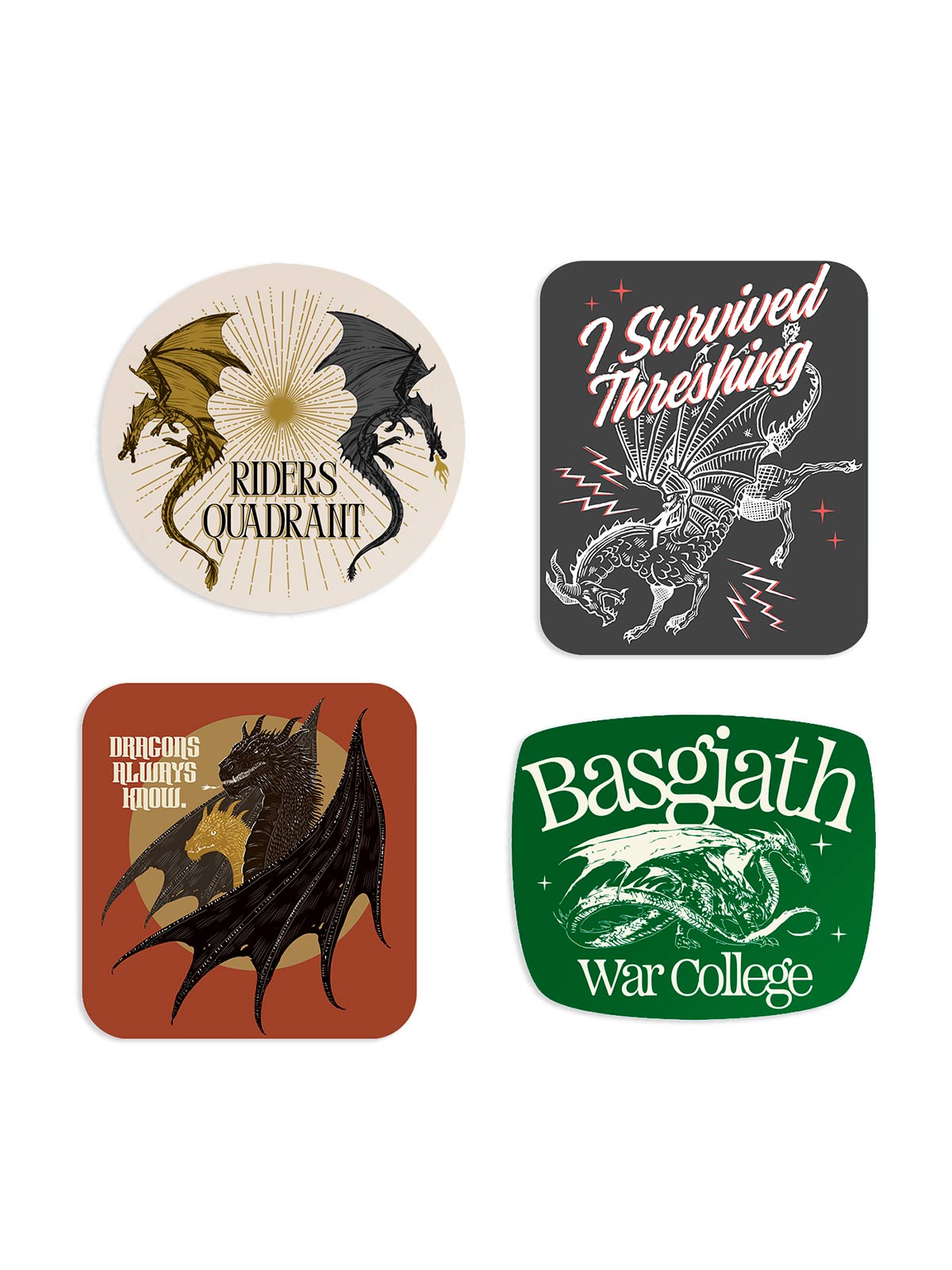 Fourth Wing: Dragon Rider Stickers - Set of 4 — Out of Print