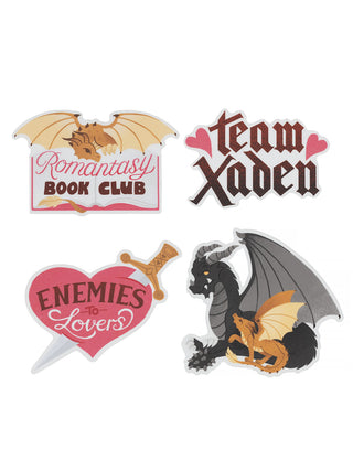 Fourth Wing: Romantasy Book Club Stickers - Set of 4