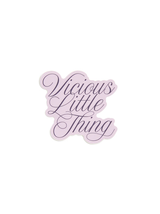 Sticker with 'Vicious Little Thing' text on a white background