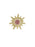Decorative sun-shaped object with a pink center on a white background