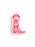 A die-cut sticker shaped like a pink cowboy boot with red flame-like details and a pink pocket holding a book with a heart, shown on a plain white background.