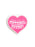 A heart-shaped pink patch with white text reading 'crying over a FICTIONAL COWBOY' on a plain white background.