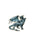 A sticker featuring a detailed illustration of a metallic blue dragon with spread wings, set against a plain white background.